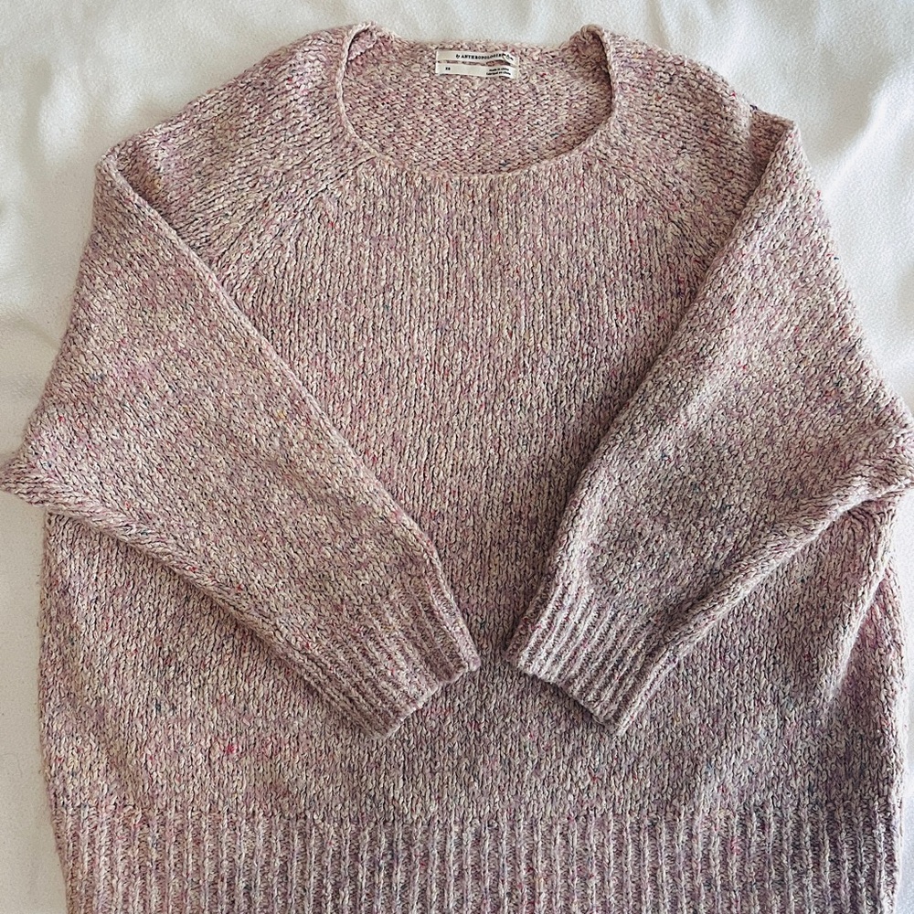 Anthropologie Oversized Lavender Confetti sweater XS